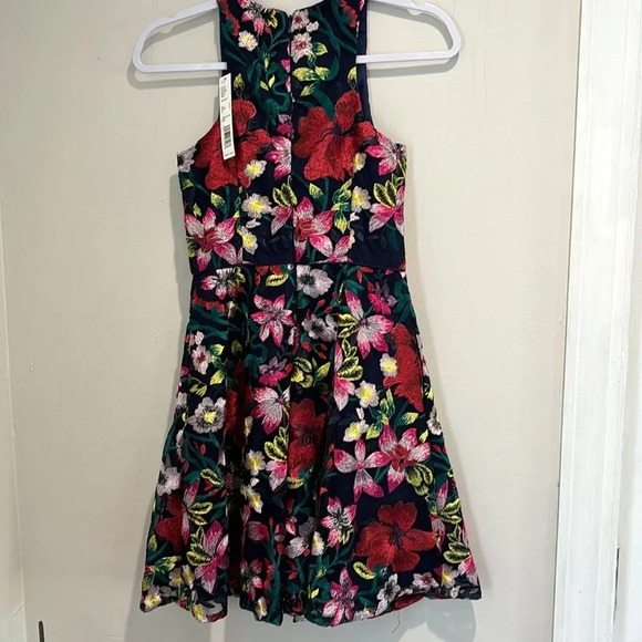 Gianni Bini Floral Embroidered Fit And Flare Dress Sz 0 Fully Lined NWT $169 - Picture 5 of 11